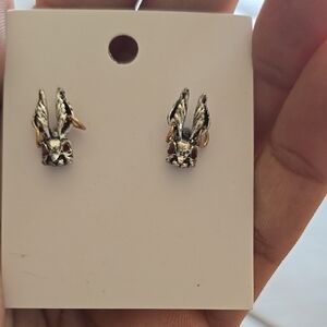 Silver and Gold Rabbit Earrings
